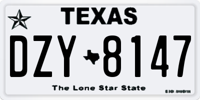 TX license plate DZY8147