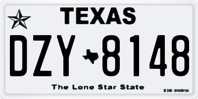 TX license plate DZY8148