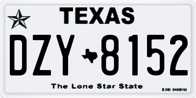 TX license plate DZY8152