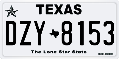 TX license plate DZY8153