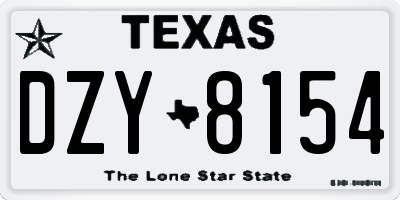 TX license plate DZY8154