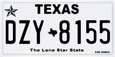 TX license plate DZY8155