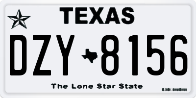 TX license plate DZY8156