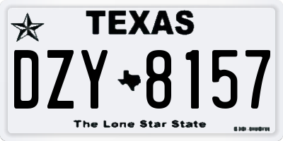 TX license plate DZY8157