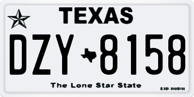 TX license plate DZY8158