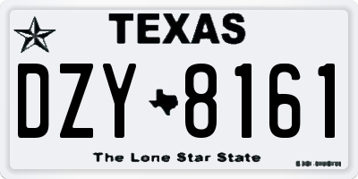 TX license plate DZY8161