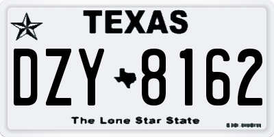 TX license plate DZY8162