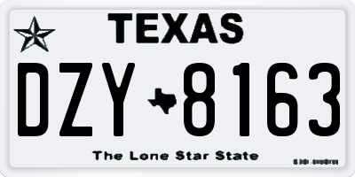 TX license plate DZY8163