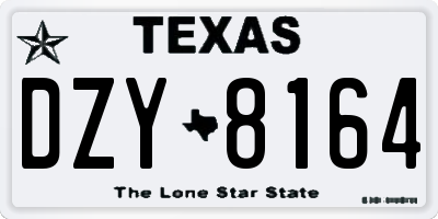 TX license plate DZY8164