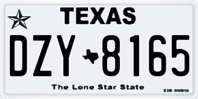 TX license plate DZY8165