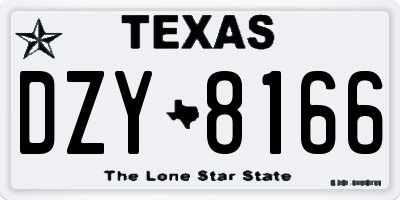 TX license plate DZY8166