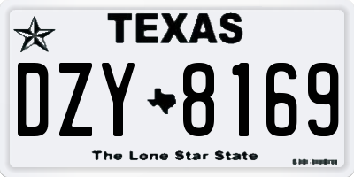 TX license plate DZY8169