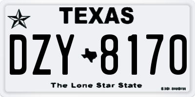 TX license plate DZY8170