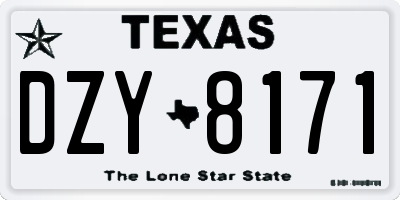 TX license plate DZY8171