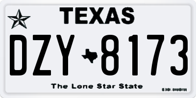 TX license plate DZY8173