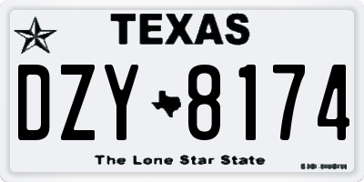 TX license plate DZY8174