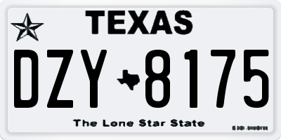 TX license plate DZY8175