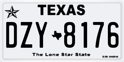 TX license plate DZY8176