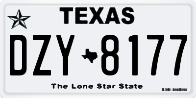 TX license plate DZY8177