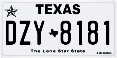 TX license plate DZY8181