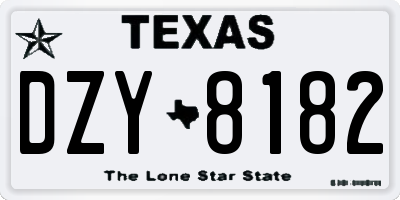 TX license plate DZY8182