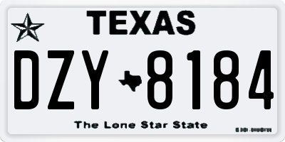 TX license plate DZY8184