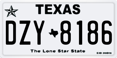 TX license plate DZY8186