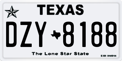 TX license plate DZY8188