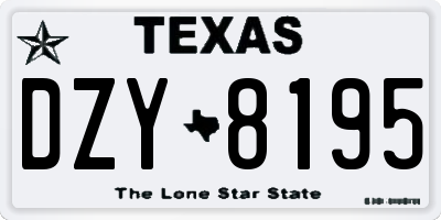 TX license plate DZY8195