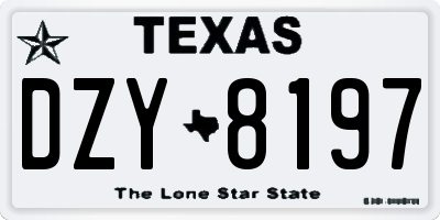 TX license plate DZY8197