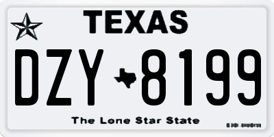 TX license plate DZY8199