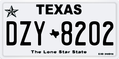 TX license plate DZY8202