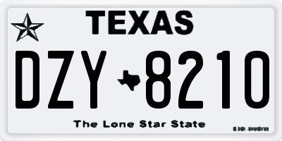 TX license plate DZY8210