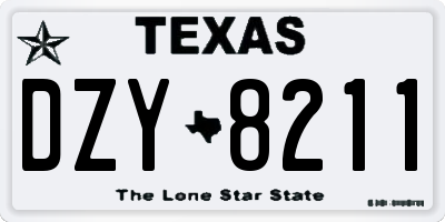 TX license plate DZY8211