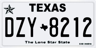 TX license plate DZY8212