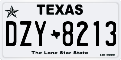 TX license plate DZY8213