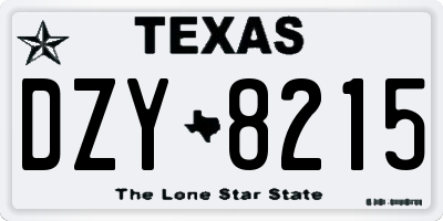 TX license plate DZY8215