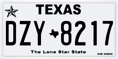 TX license plate DZY8217