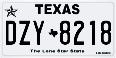 TX license plate DZY8218