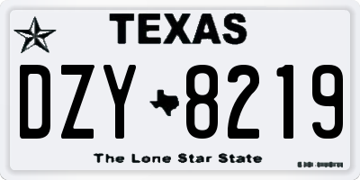 TX license plate DZY8219