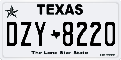 TX license plate DZY8220