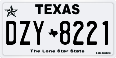 TX license plate DZY8221