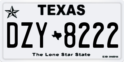 TX license plate DZY8222