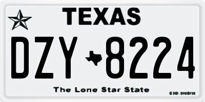 TX license plate DZY8224