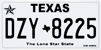 TX license plate DZY8225