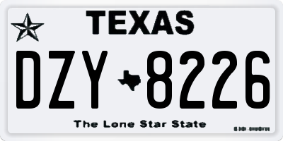 TX license plate DZY8226