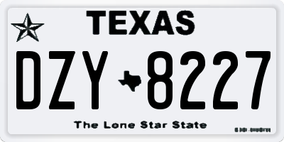 TX license plate DZY8227