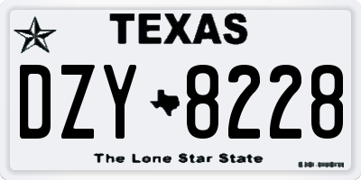 TX license plate DZY8228