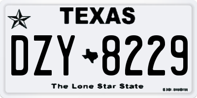 TX license plate DZY8229