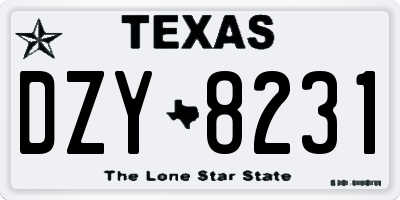 TX license plate DZY8231